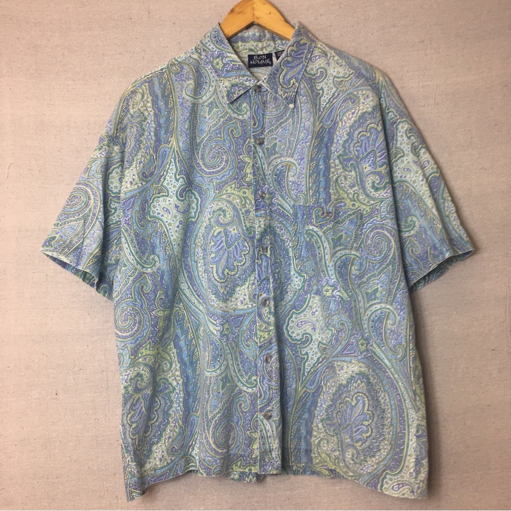 Vintage Bon Homme Mens Button Down Shirt
